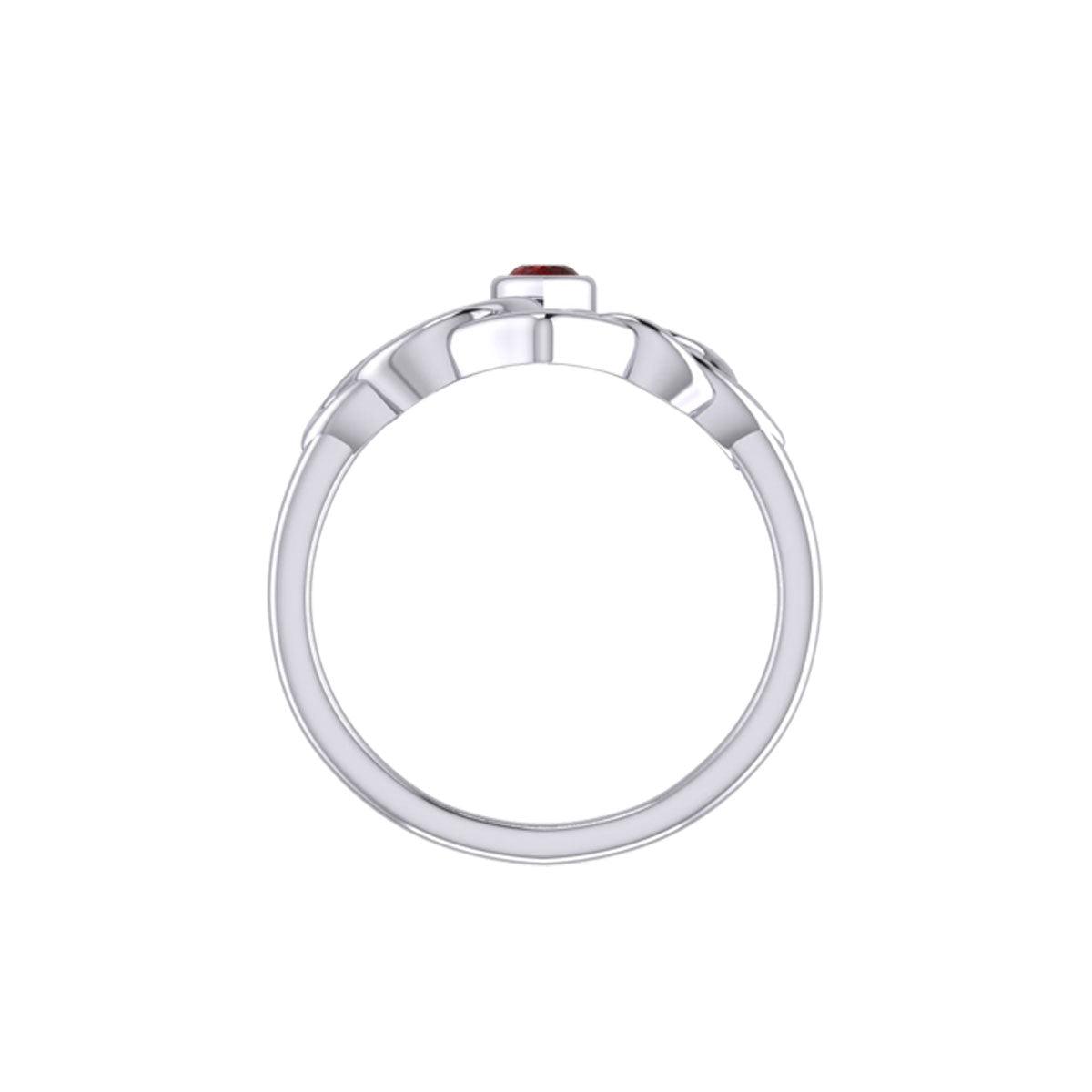 Celtic Knotwork Heart Ring With Heart Gemstone TRI2362 - Jewelry