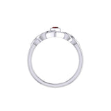 Celtic Knotwork Heart Ring With Heart Gemstone TRI2362 - Jewelry