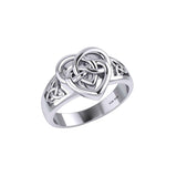 Celtic Knotwork Silver Heart Ring TRI2379