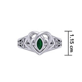 Celtic Knotwork Heart Ring With Gemstone TRI2380 - Jewelry