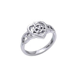 Celtic Heart And Triquetra Sterling silver Ring TRI2389