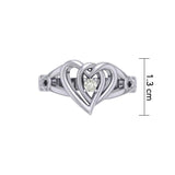 Celtic Double Heart With Gemstone Ring TRI2393 - Jewelry