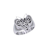 Joyous Heart Celtic Sterling Silver Ring TRI240