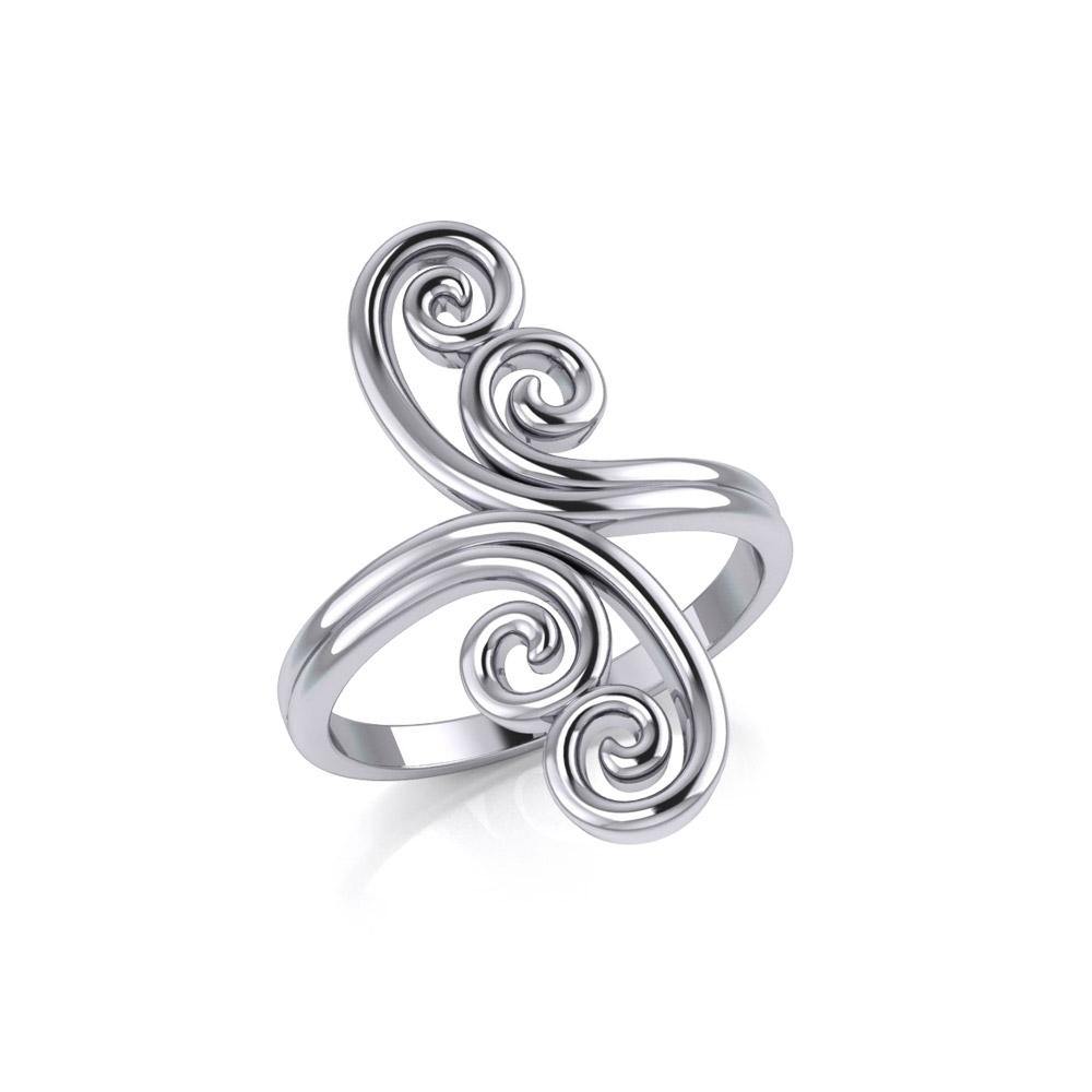 Modern Abstract Silver Ring TRI389 - Jewelry