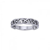 Sterling Silver Celtic Knot Half Hollow Band Ring TRI504 - Jewelry