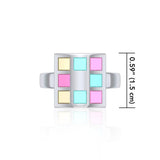 Modern Square Inlaid Ring TRI506 - Jewelry