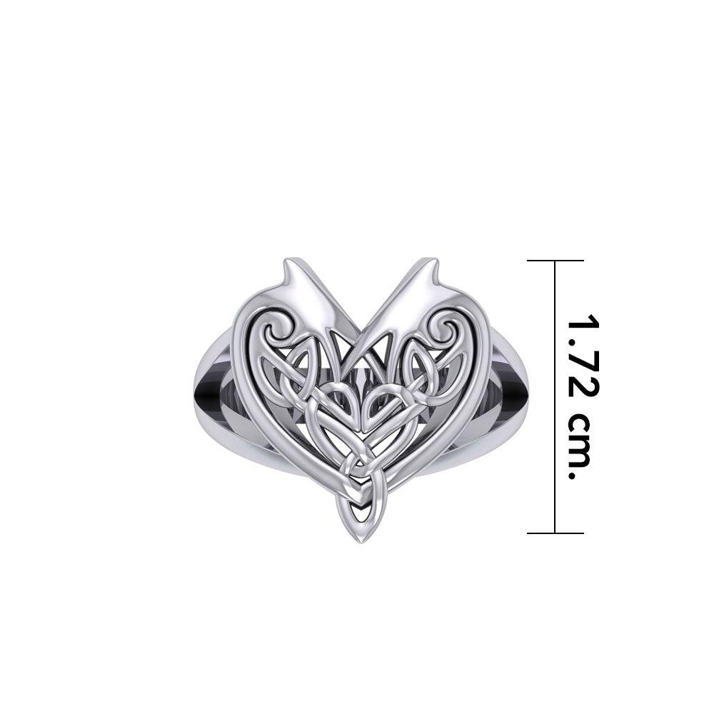 Joyous Heart Celtic Sterling Silver Ring TRI535 - Jewelry