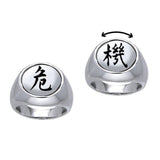 Empowering Words Crisis is Opportunity Silver Flip Ring TRI553 - Jewelry