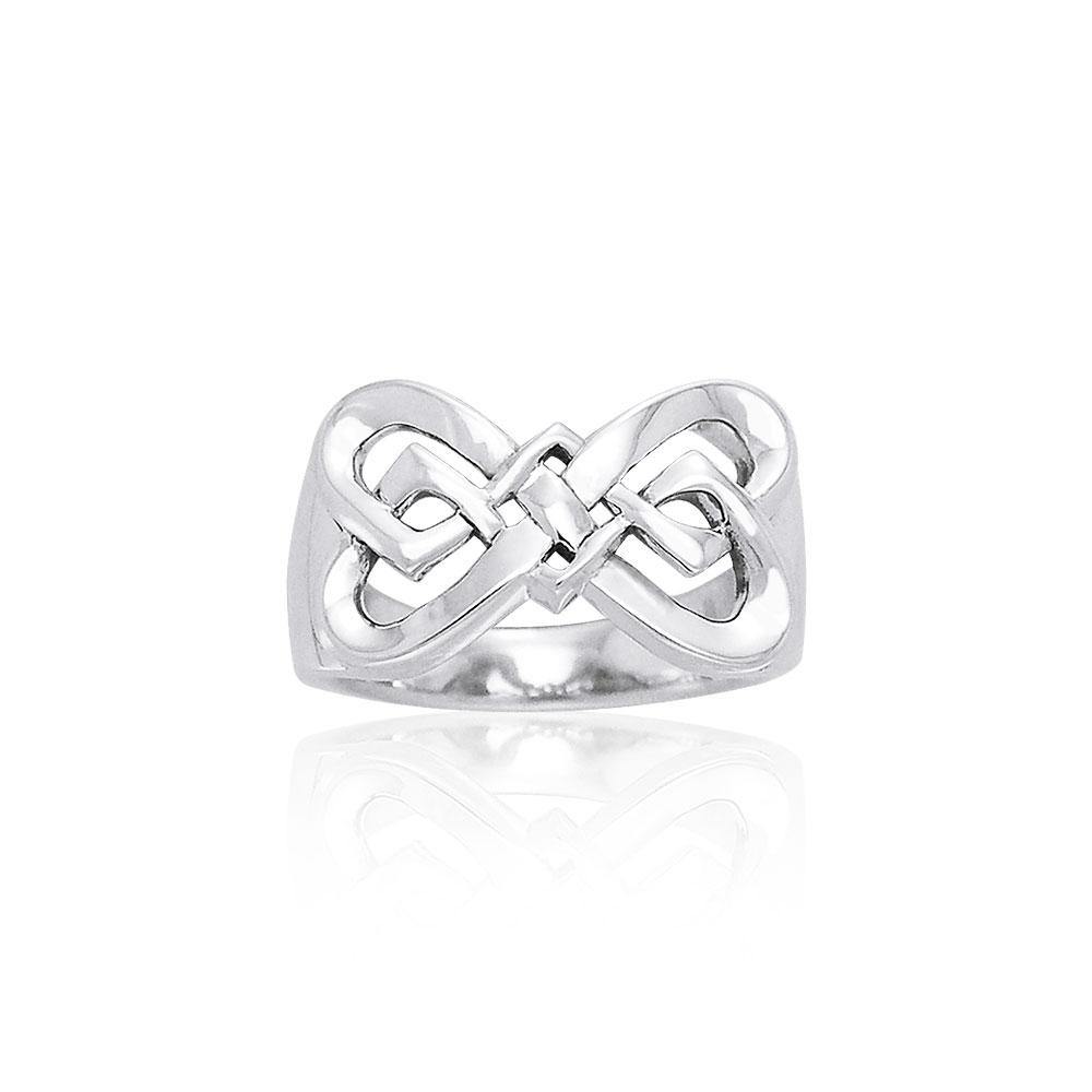 Danu Contemporary Silver Celtic Knotwork Ring TRI596 - Jewelry