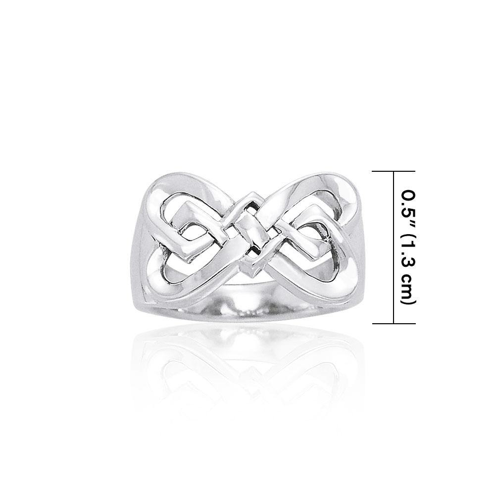 Danu Contemporary Silver Celtic Knotwork Ring TRI596 - Jewelry