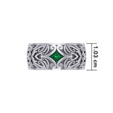 Modern Celtic Silver Gemstone Ring TRI671 - Jewelry