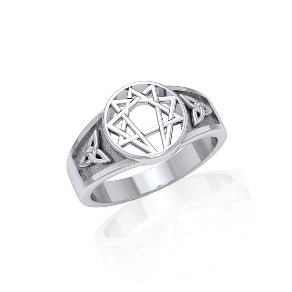 Enneagram Silver Ring TRI673 - Jewelry