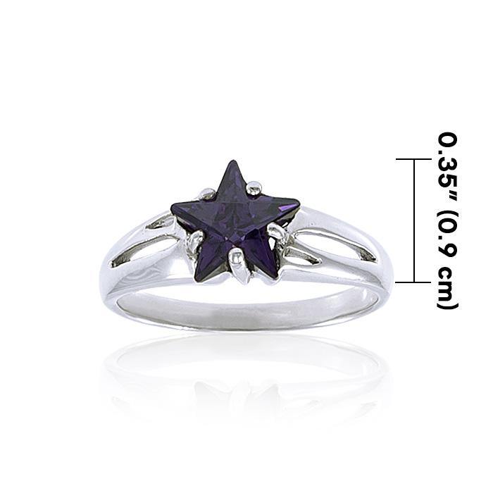 Designer Elegant Cubic Zirconia Star Ring TRI729 - Jewelry