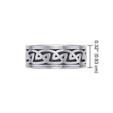 We are connected as one ~ Sterling Silver Celtic Knotwork Spinner Ring TRI767 - Jewelry