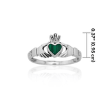 Celtic Claddagh Stone Inlay Ring TRI882 - Jewelry