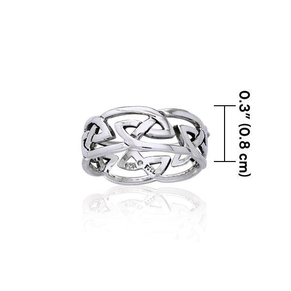 Modern Celtic Silver Ring TRI900 - Jewelry