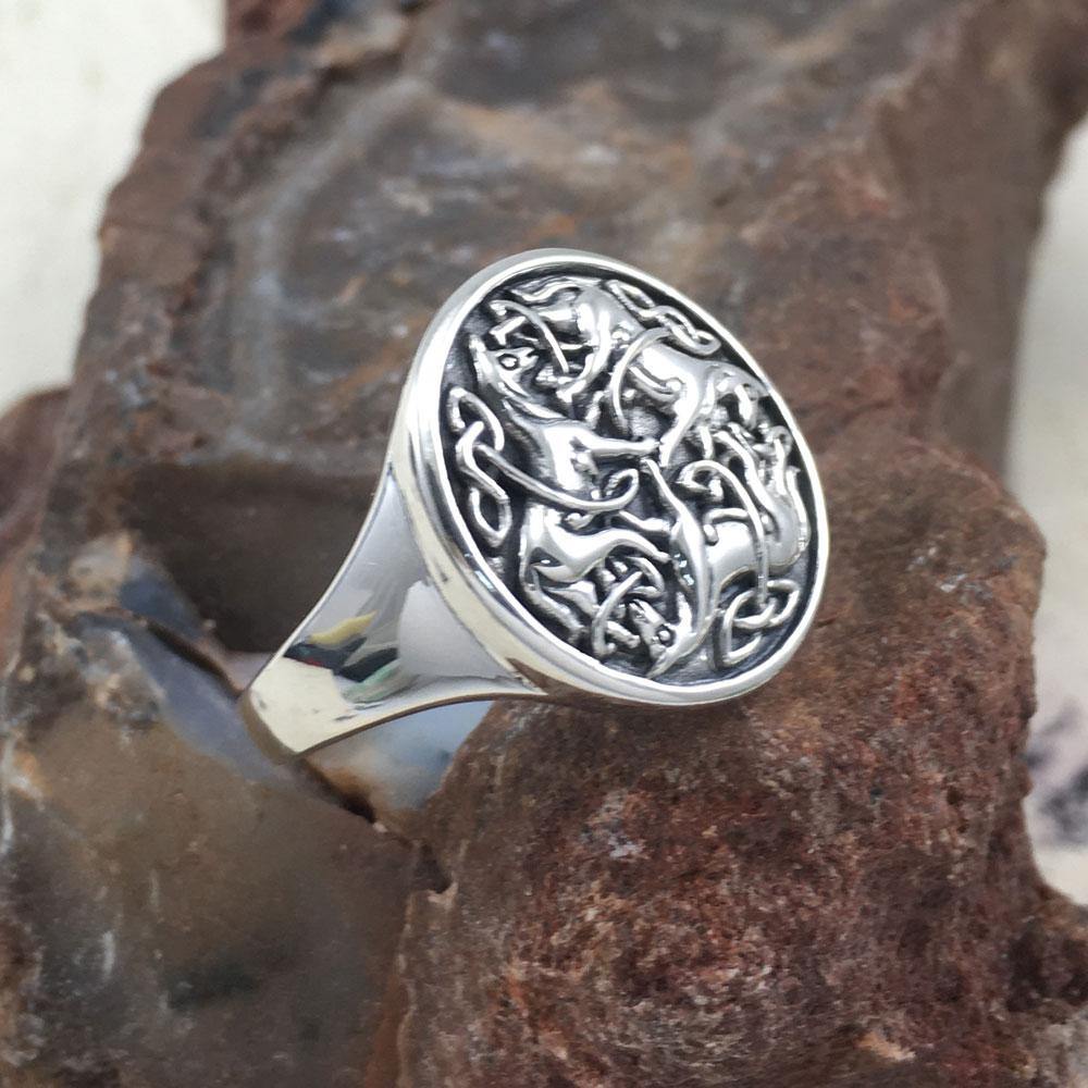 Celtic Knot Horse Ring TRI901 - Jewelry