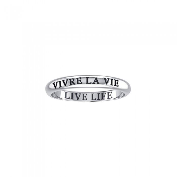 VIVRE LA VIE LIVE LIFE Sterling Silver Ring TRI931 - Jewelry