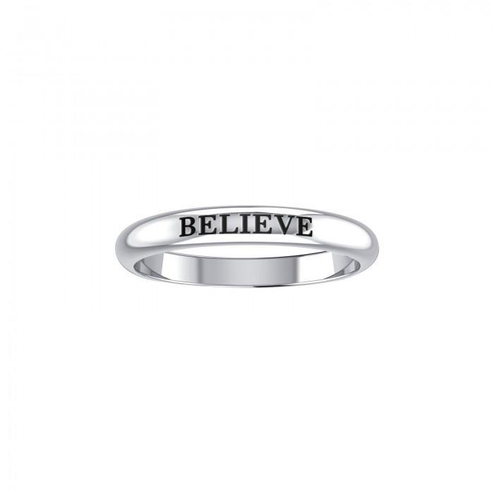 BELIEVE Sterling Silver Ring TRI944 - Jewelry