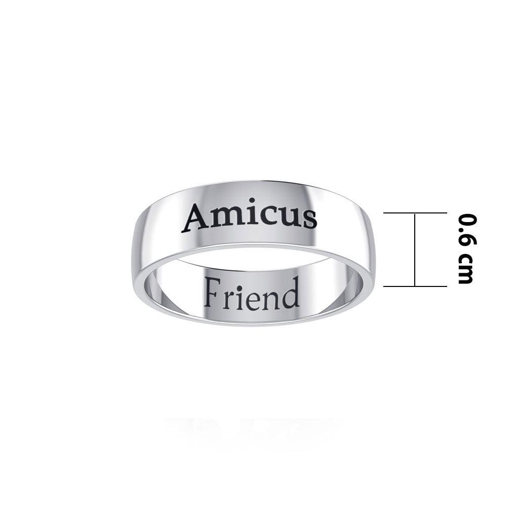AMICUS FRIEND Sterling Silver Ring TRI978 - Jewelry