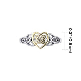 Celtic Knotwork Heart Silver and Gold Ring TRV1766 - Jewelry