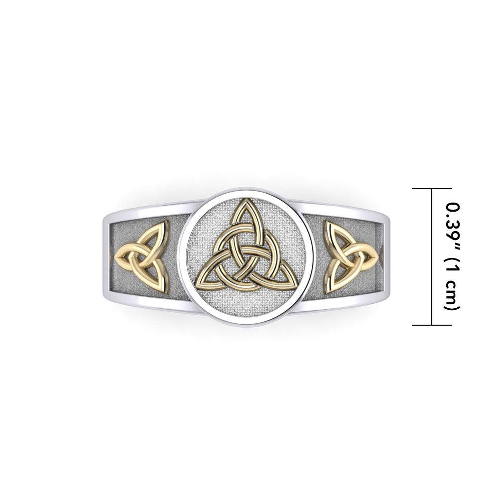 Triquetra Silver and Gold Accent Ring TRV3811 - Jewelry