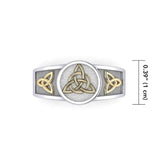 Triquetra Silver and Gold Accent Ring TRV3811 - Jewelry
