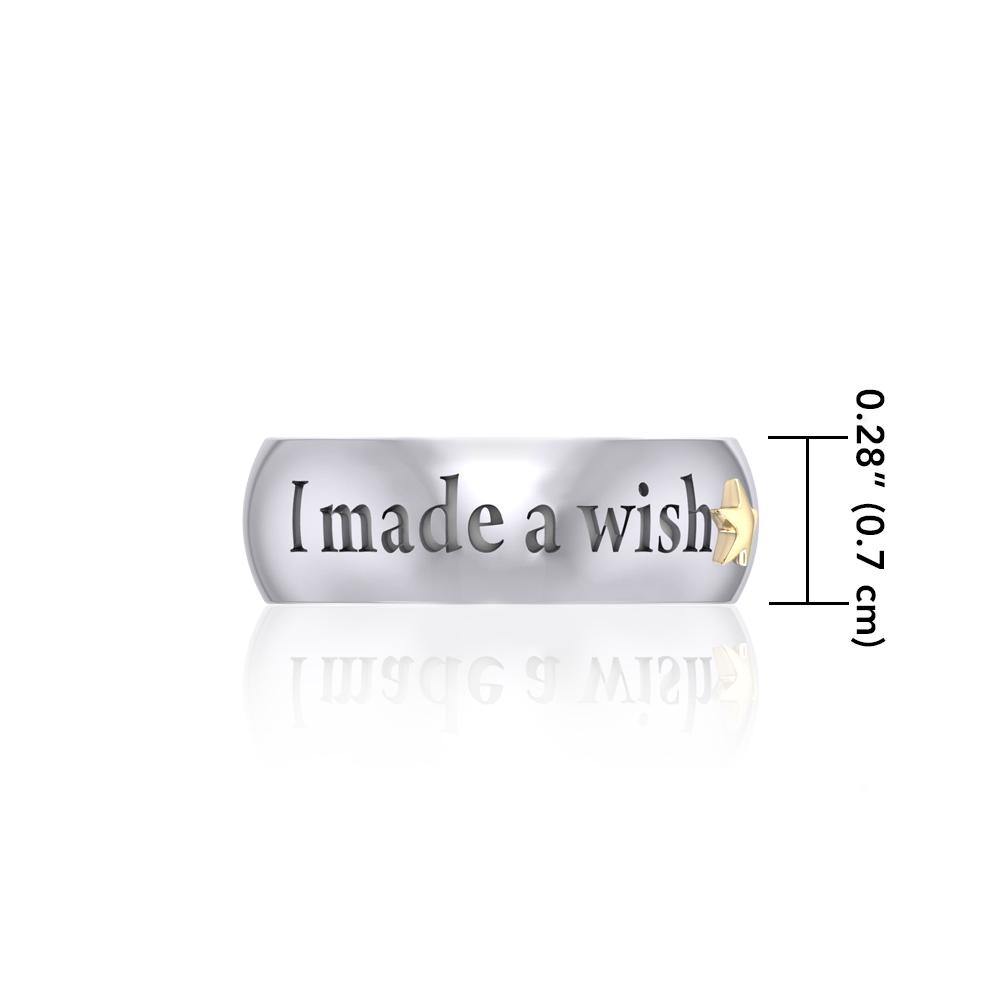 I made a wish and you came true Empower Word Silver and 14K Gold Accent Ring TRV3865 - Jewelry