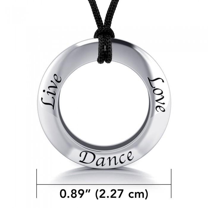 Live Love Dance Silver Pendant and Cord Set TSE269 - Jewelry