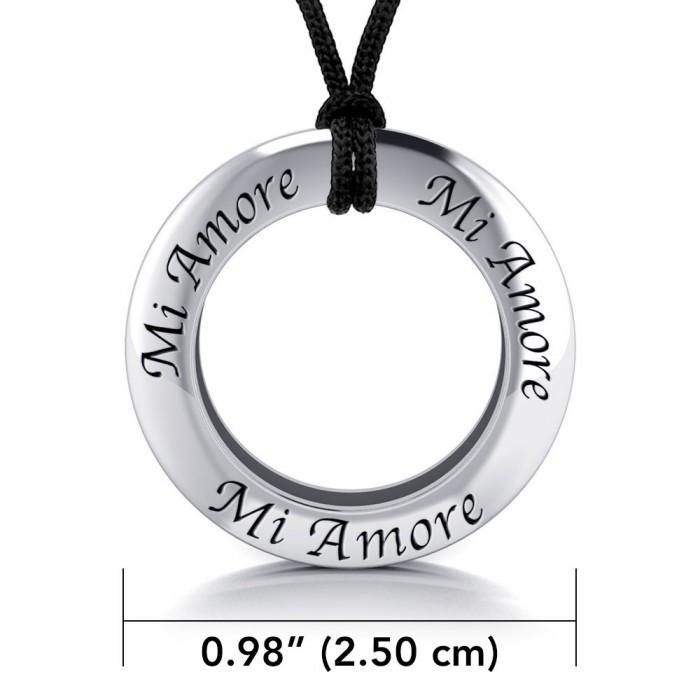 Amore My Love Silver Pendant and Cord Set TSE288 - Jewelry