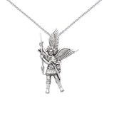 Silver Archangel Michael Pendant and Chain Set TSE732