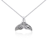 Silver Aboriginal Whale Tail Pendant and Chain Set TSE747 - Jewelry