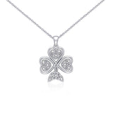 Sterling Silver Celtic Shamrock Pendant and Chain Set by Courtney Davis TSE768
