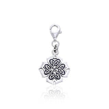Modern Shamrock Celtic Knotwork Sterling Silver Clip Charm TWC042
