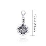Modern Shamrock Celtic Knotwork Silver Clip Charm TWC042 - Jewelry