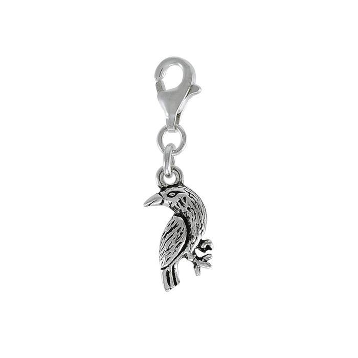 Raven Sterling Silver Clip Charm TWC146 - Jewelry