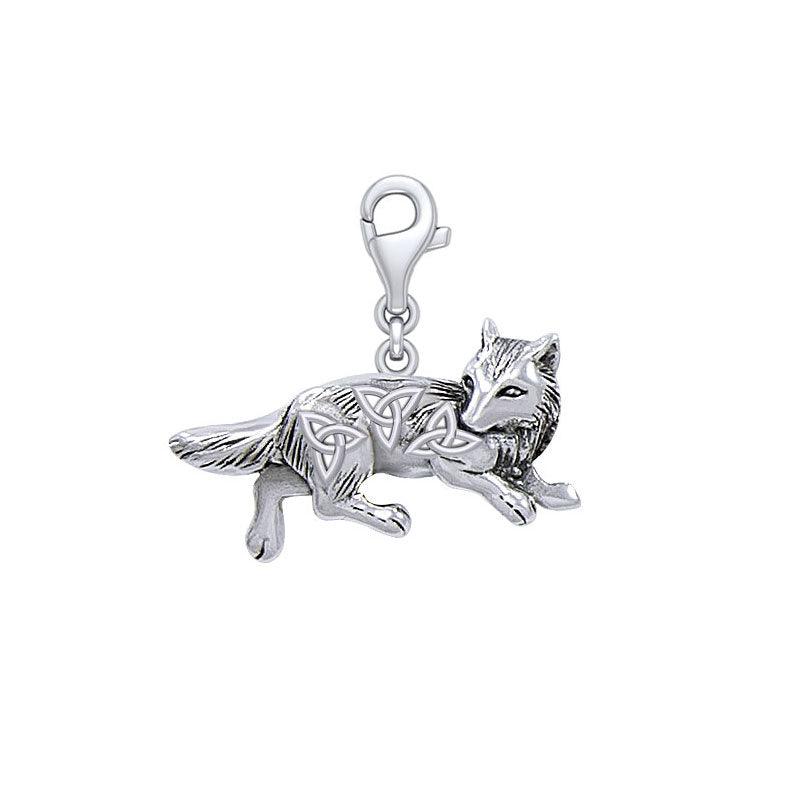 Celtic Wolf Silver Clip on Charm TWC167 - Jewelry