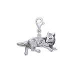 Celtic Wolf Sterling Silver Clip on Charm TWC167