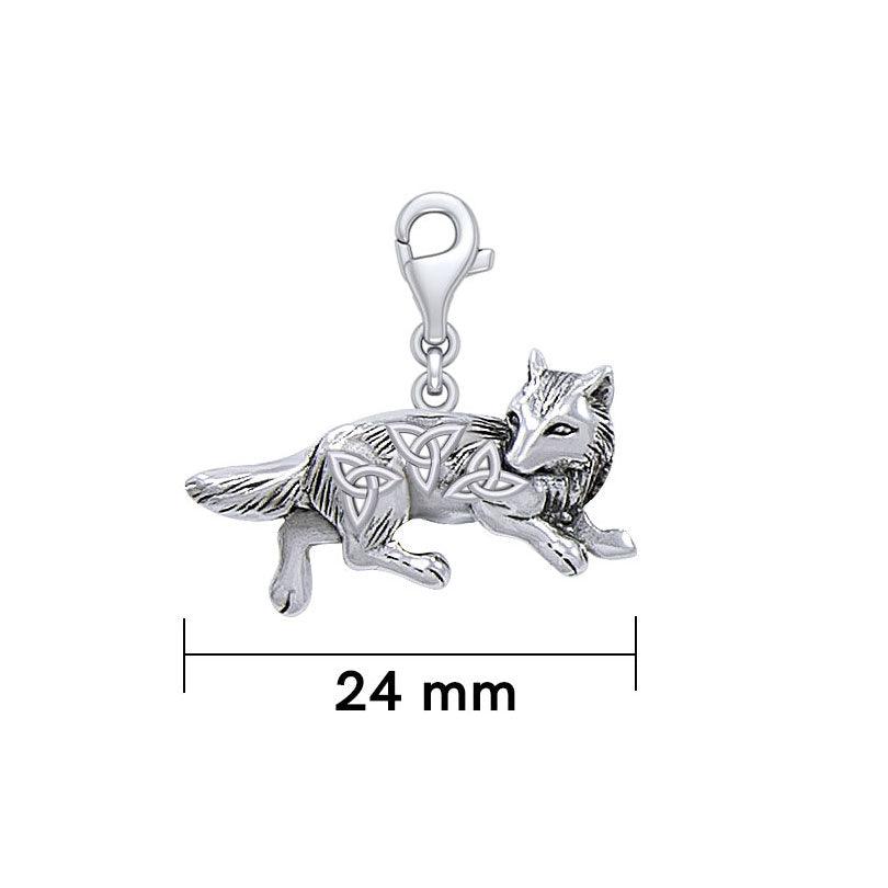 Celtic Wolf Silver Clip on Charm TWC167 - Jewelry