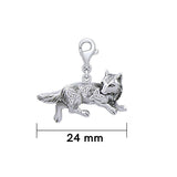 Celtic Wolf Silver Clip on Charm TWC167 - Jewelry