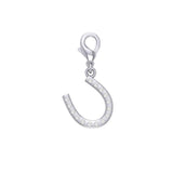Horseshoe with Gems Sterling Silver Clip Charm TWC172