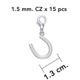 Horseshoe with Gems Silver Clip Charm TWC172 - Jewelry