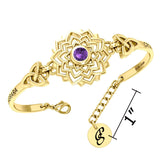 Crown Chakra with Celtic Trinity Gold plate on Silver Bracelet VBA285 - Jewelry