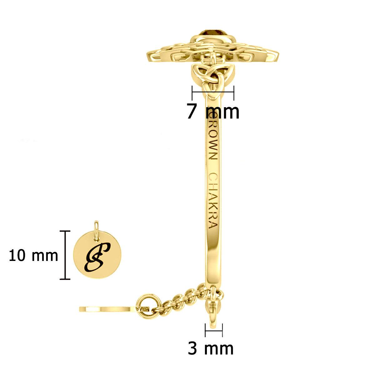 Crown Chakra with Celtic Trinity Gold plate on Silver Bracelet VBA285 - Jewelry