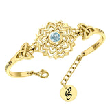 Crown Chakra with Celtic Trinity Gold plate on Silver Bracelet VBA285 - Jewelry