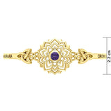 Crown Chakra with Celtic Trinity Gold plate on Silver Bracelet VBA285 - Jewelry