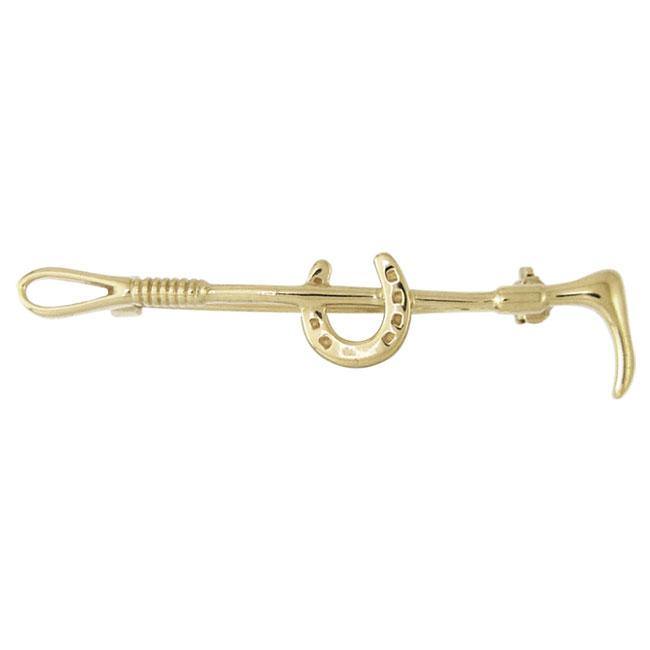 Horseshoe Riding Crop Vermeil Brooch VBC078 - Jewelry