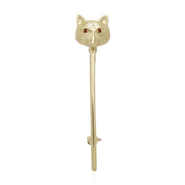 Fox with Gemstone Eyes Vermeil Brooch VBC084 - Jewelry