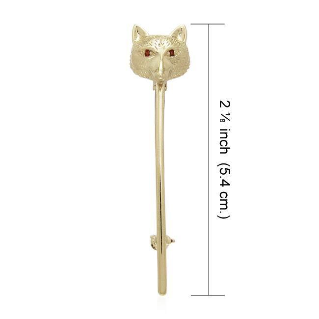 Fox with Gemstone Eyes Vermeil Brooch VBC084 - Jewelry