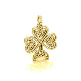 Celtic Knotwork Shamrock 14K Gold Vermeil Plate on Silver Charm by Courtney Davis VTC1083